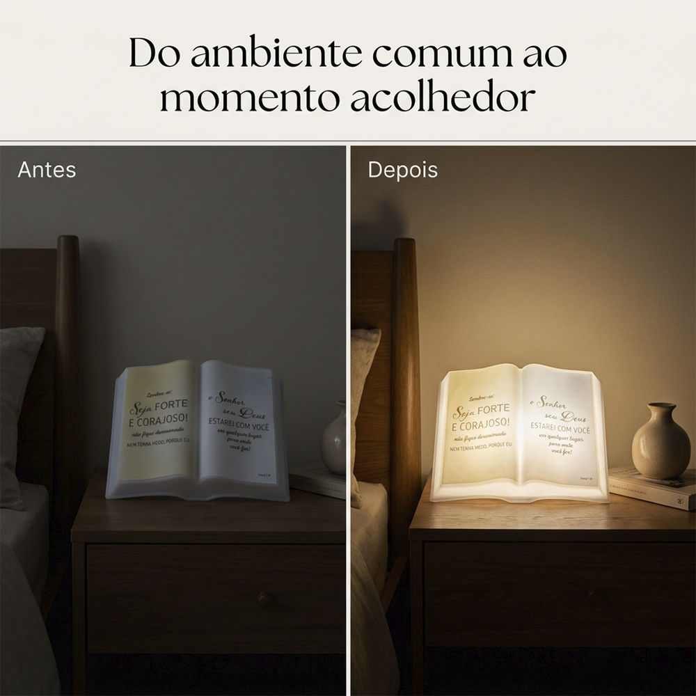 Luminária Bíblia Versículo Josue 1-9 de Mesa