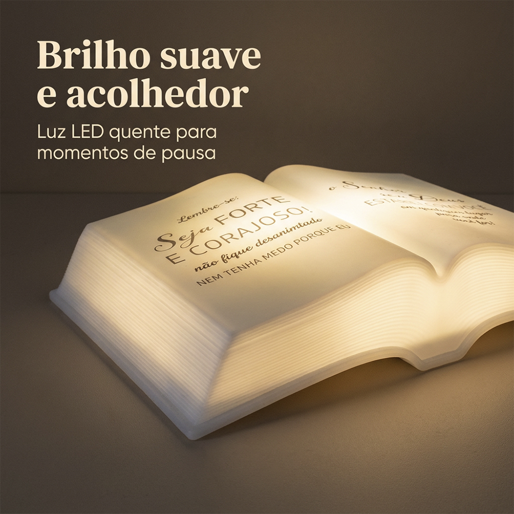 Luminária Bíblia Versículo Josue 1-9 de Mesa