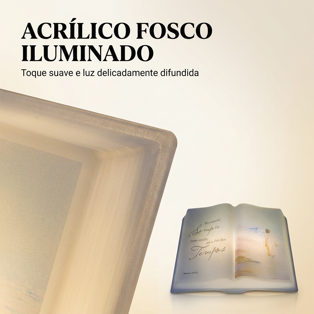 Luminária Bíblia Versículo Mateus 28-20 de Mesa