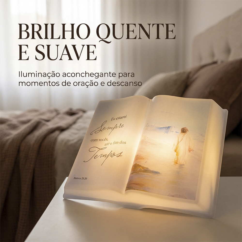 Luminária Bíblia Versículo Mateus 28-20 de Mesa