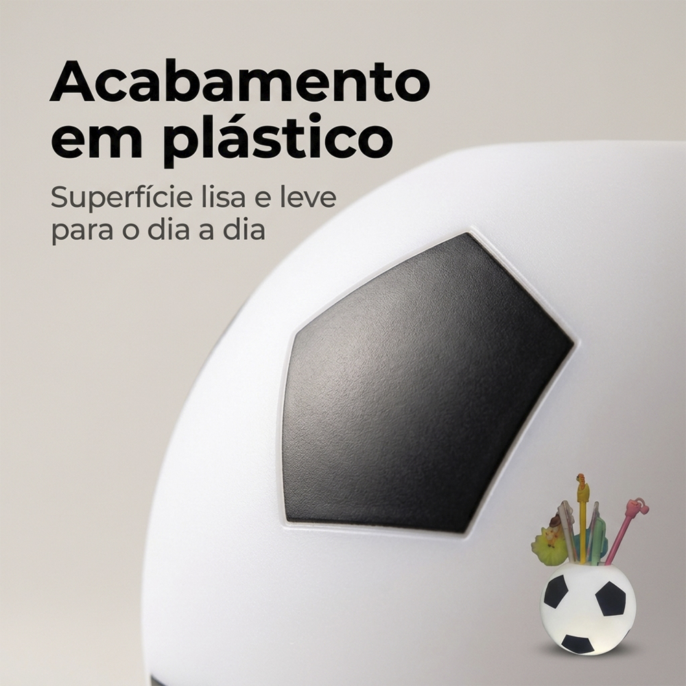 Porta Lápis Bola de Futebol Organizador de Mesa