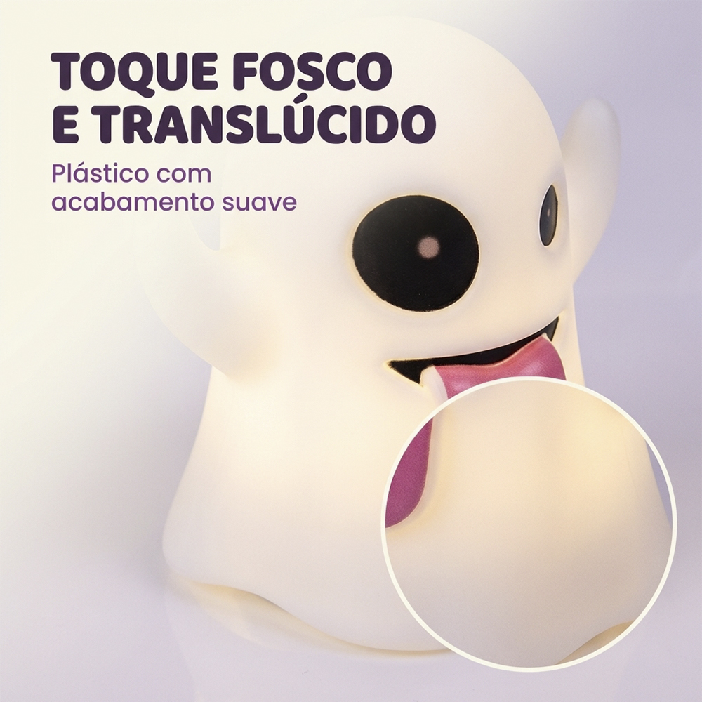 Luminária Emoji Fantasma de Mesa Decorativa
