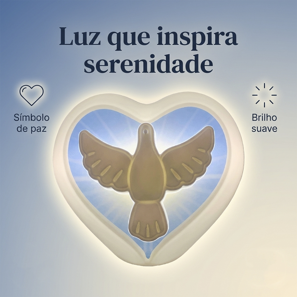 Luminária USB Coração Espírito Santo Branco