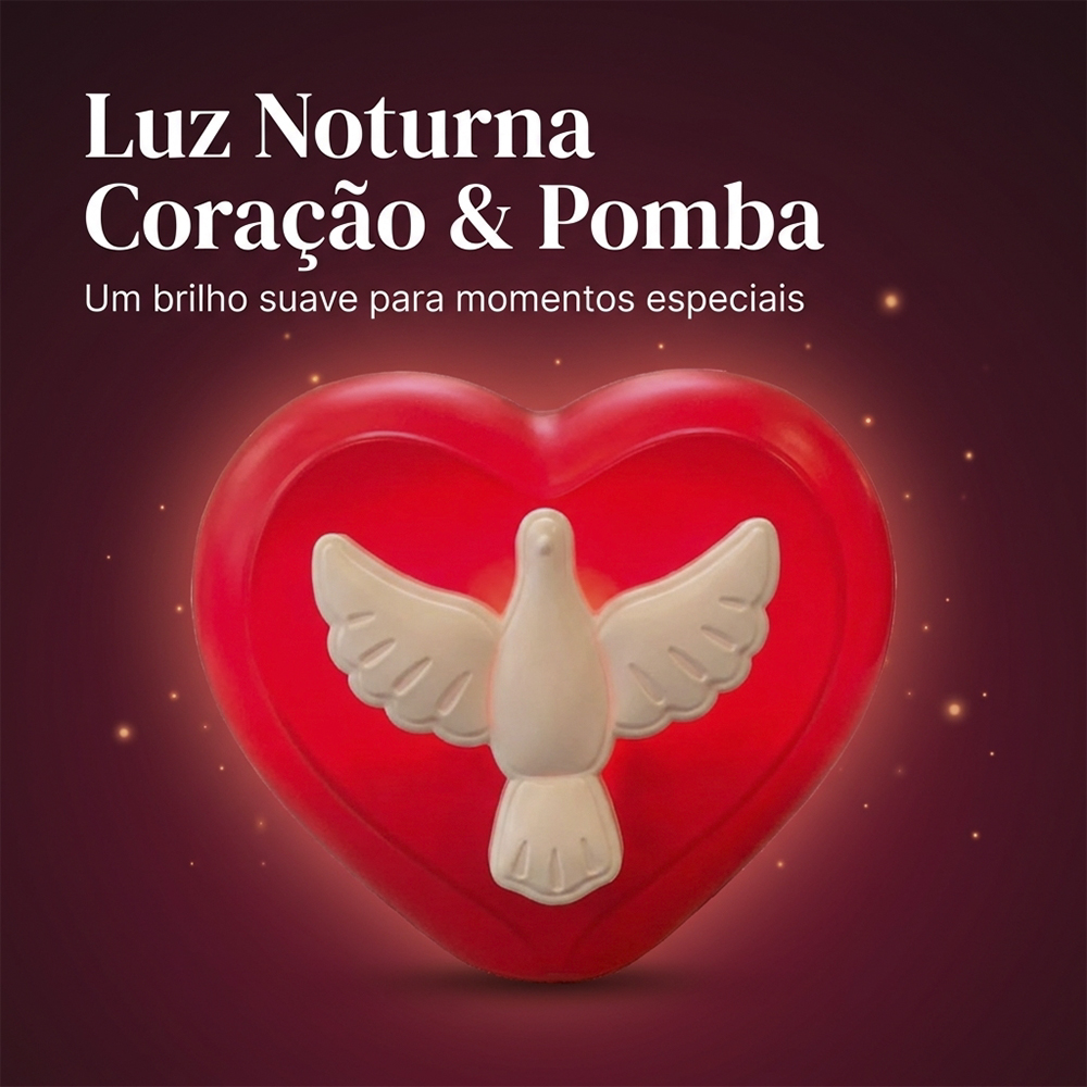 Luminária USB Coração Espírito Santo Vermelho
