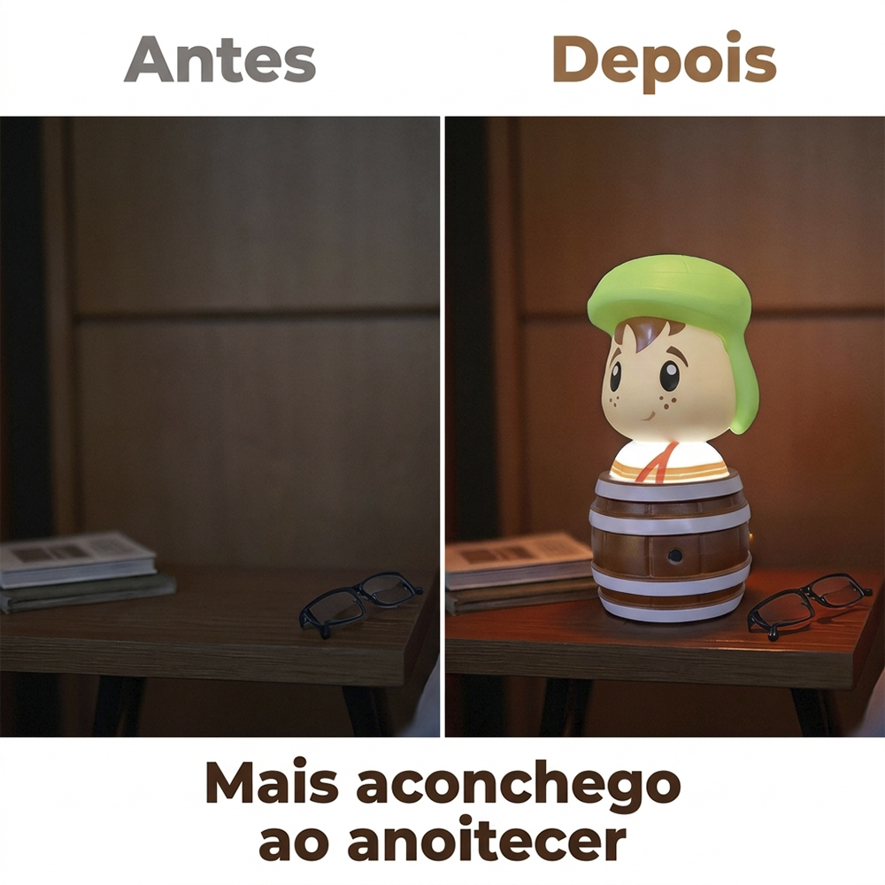 Luminária Chaves no Barril Decoração de Mesa