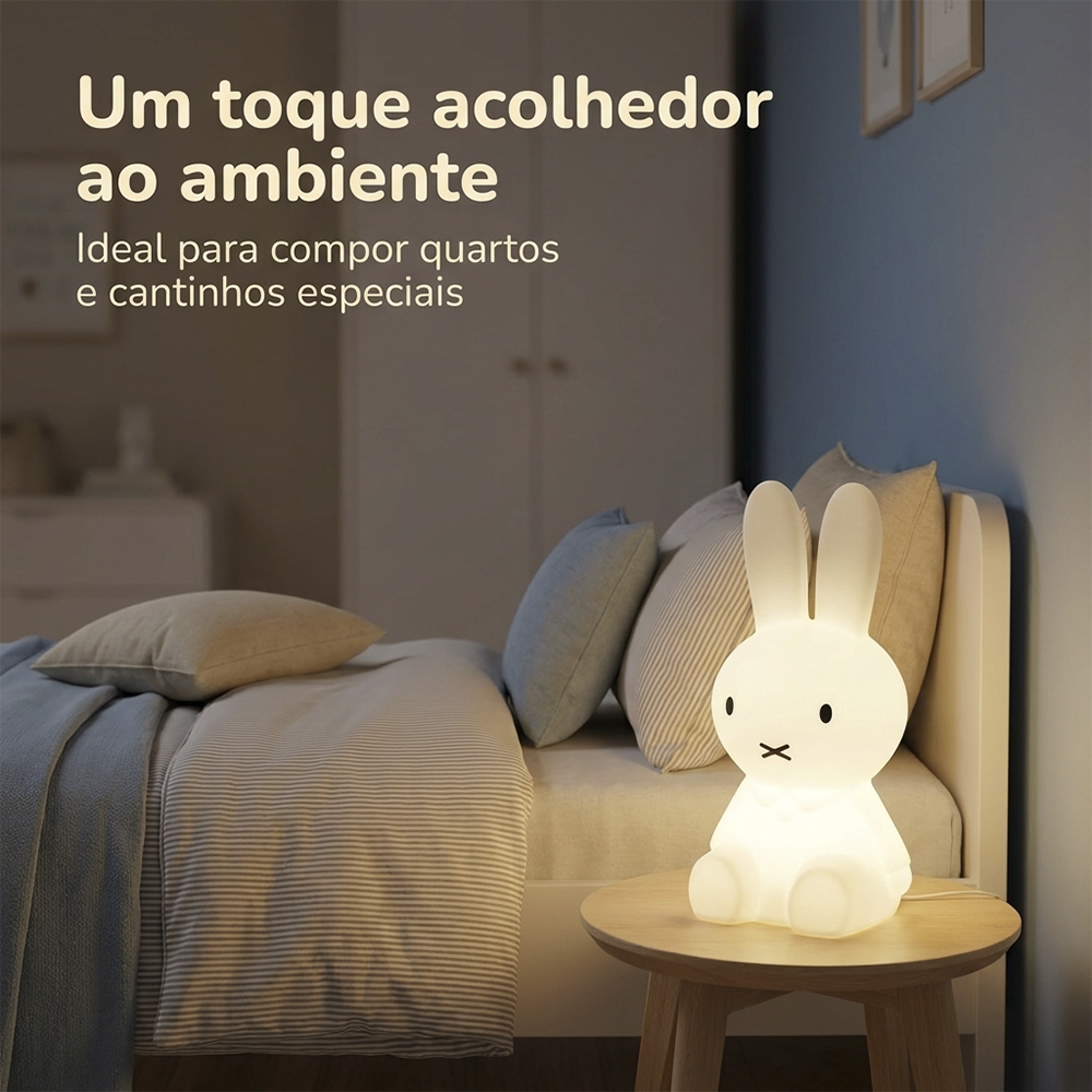 Luminária Mini Miffy Decorativa de Mesa Infantil