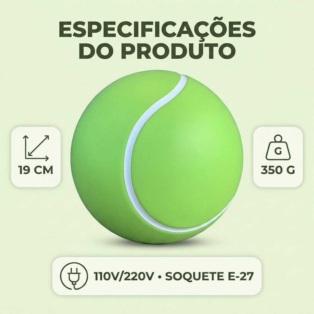 Luminária Bola de Tênis de Mesa Decorativa