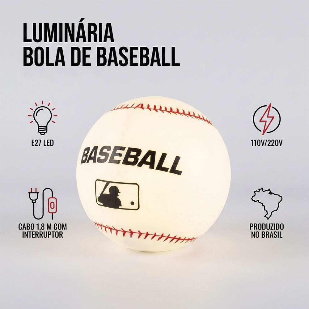 Luminária Bola de Baseball de Mesa Decorativa