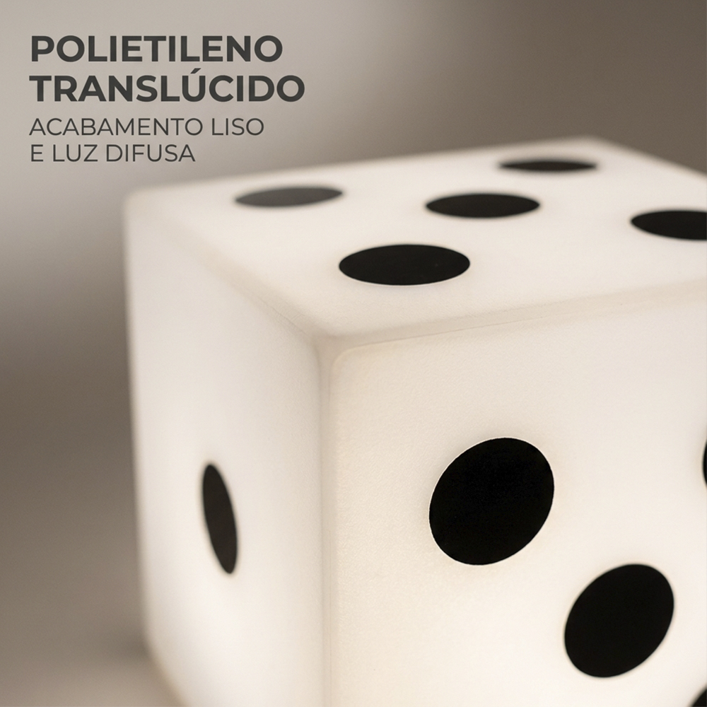 Luminária Dado de Mesa Decorativo Iluminação Difusa