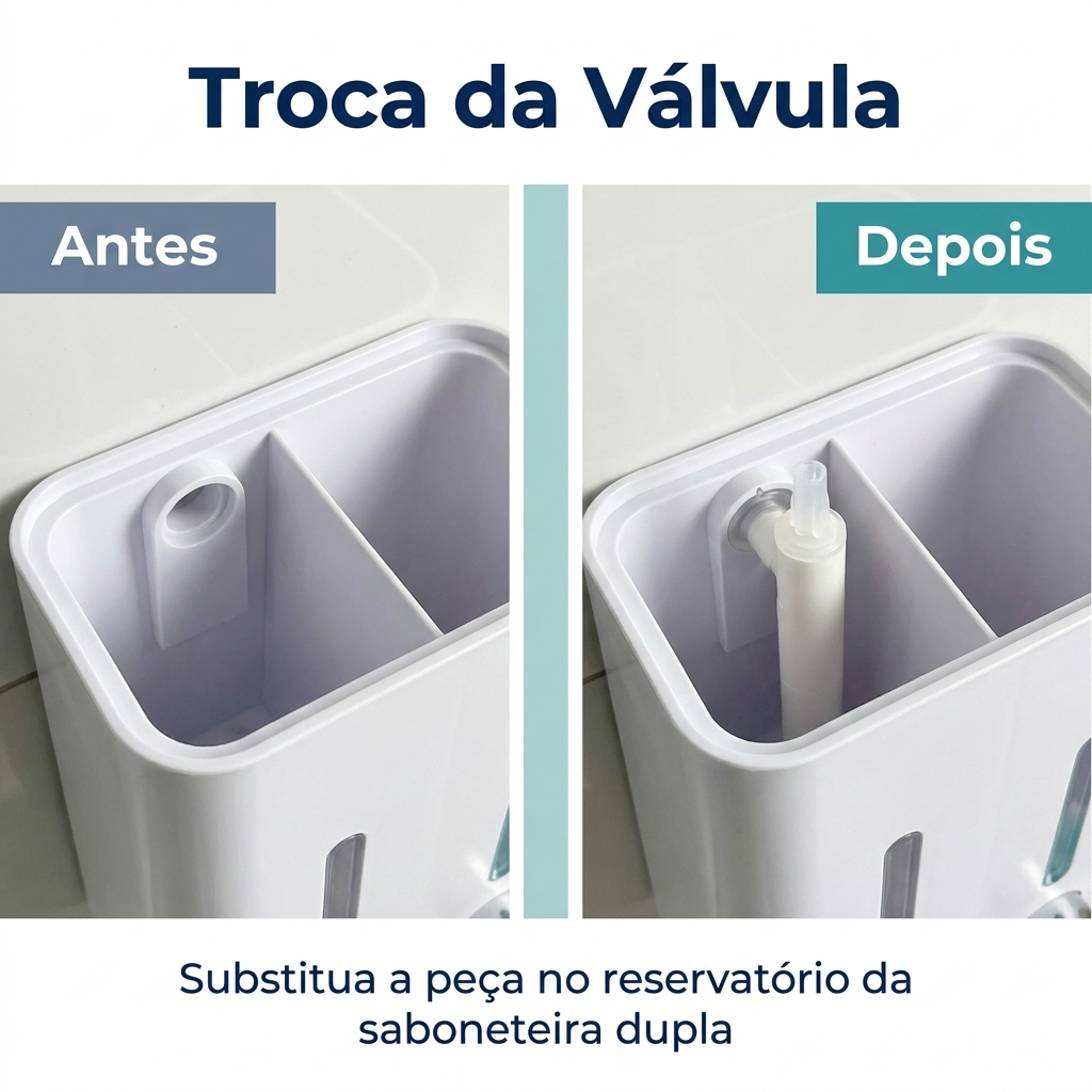 VÁLVULA LÍQUIDA DOSADORA - RESERVATÓRIO DE SABONETEIRA DOSADORA DUPLA - NOBRE TOP 