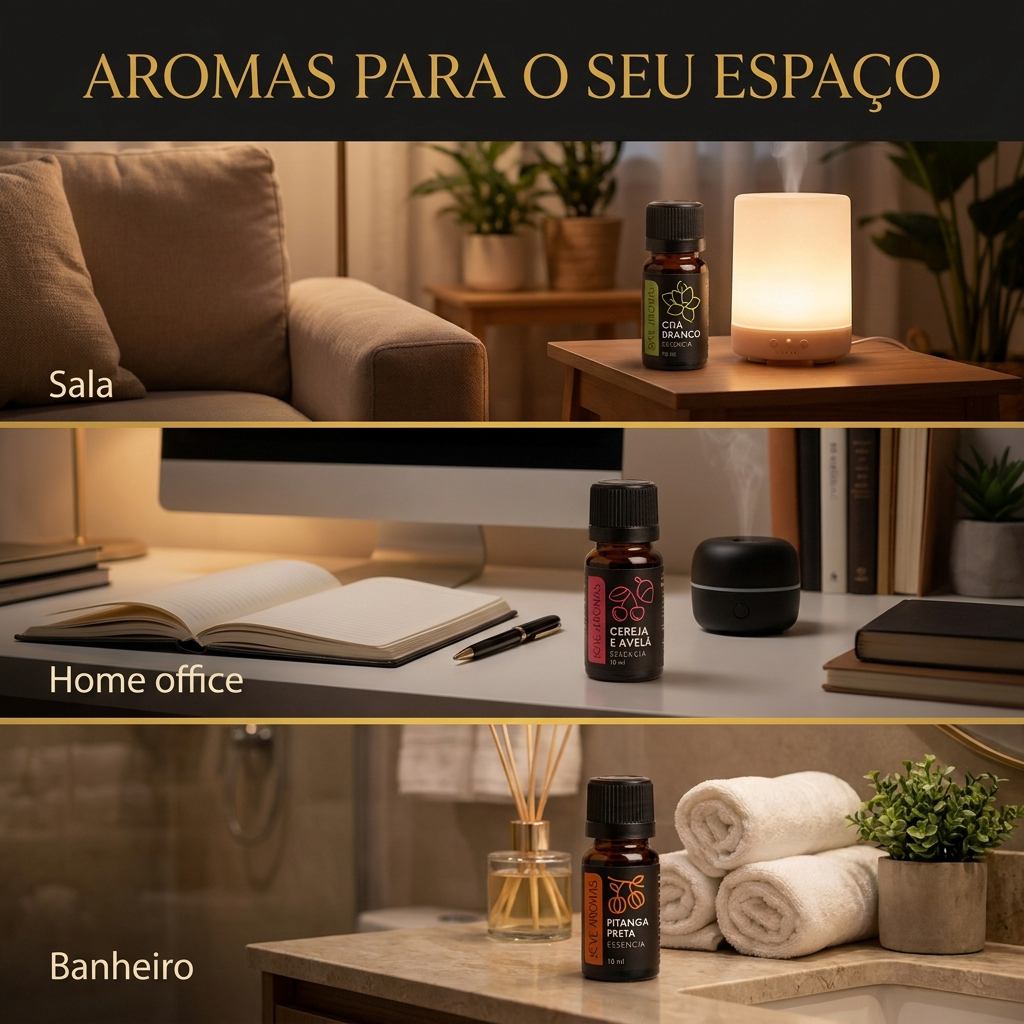 Kit 4 Essências Aromáticas Black Collection 10ml Chá Branco Cereja e Avelã Pimenta Rosa e Whisky Pitanga Preta