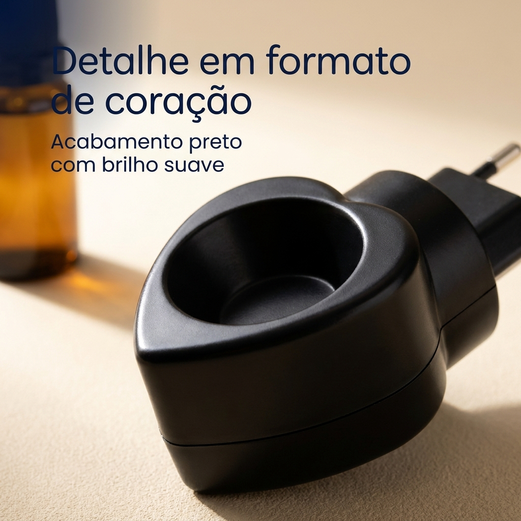 Kit Difusor Elétrico Preto + 2 Essências 10ml Love Aromas