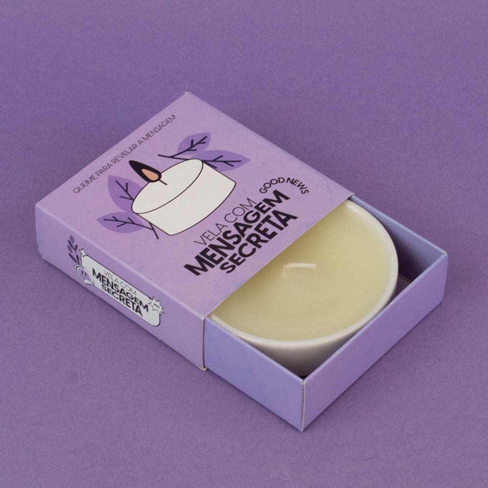 Vela com Mensagem Secreta Vanilla Make a Wish