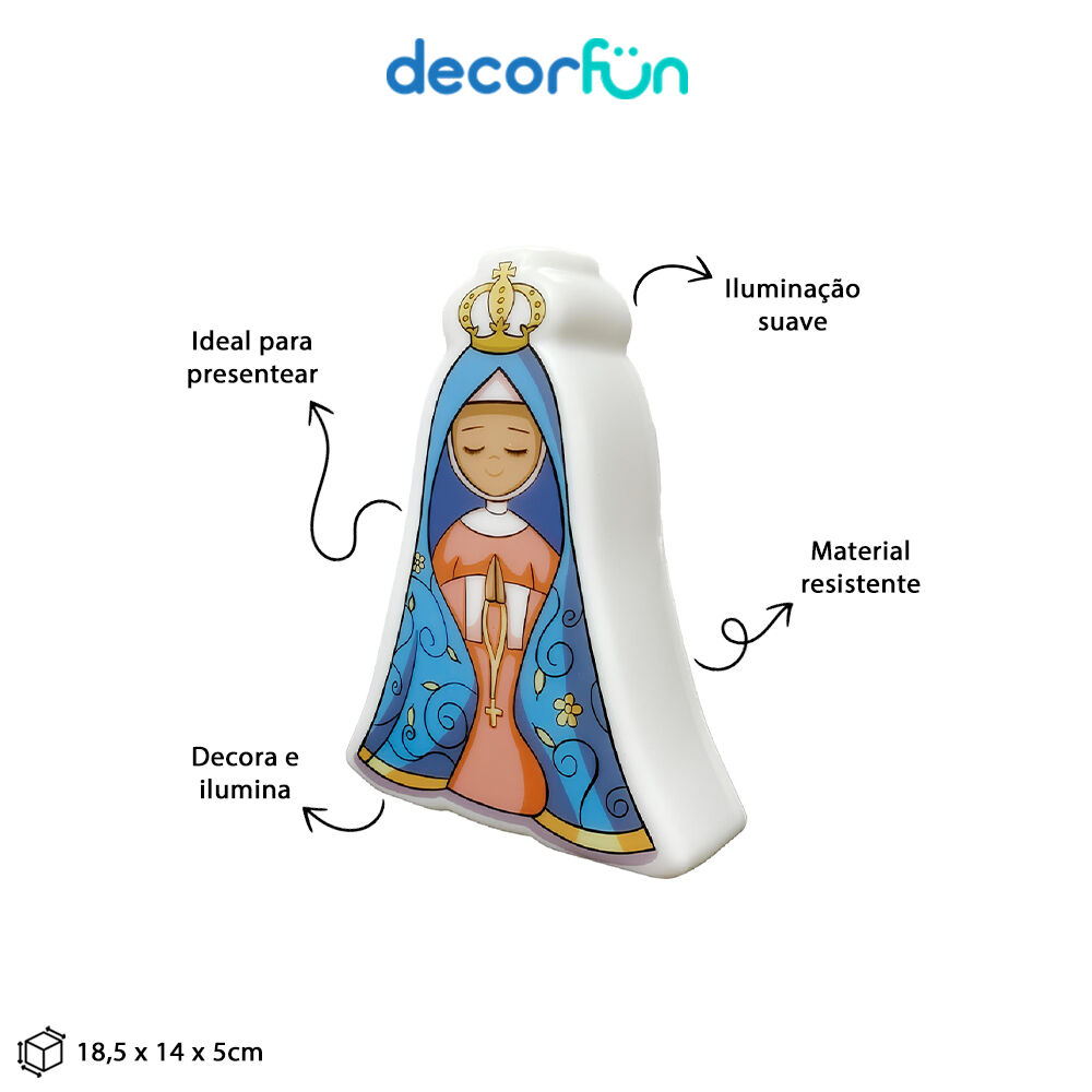 Luminária Nossa Senhora Aparecida Bivolt Decoração Oratório