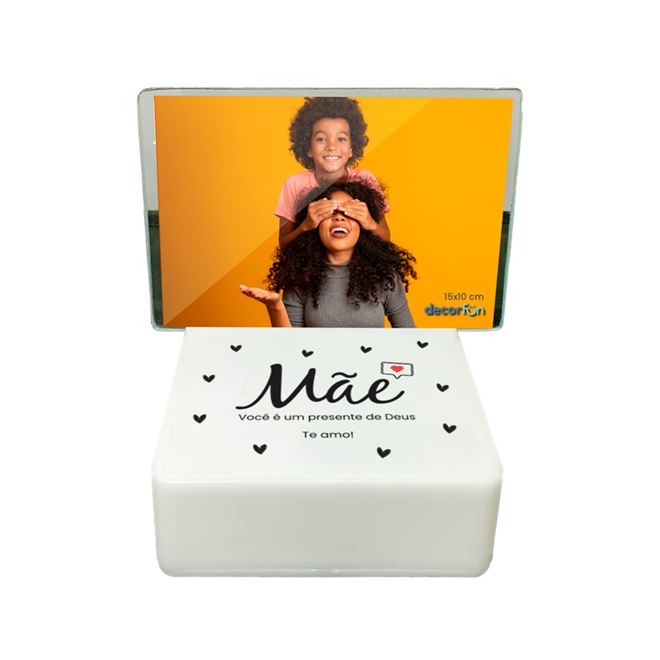 Luminária Box Porta Retrato Mãe, Presente de Deus
