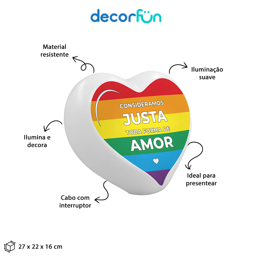 Luminária Coração Toda Forma de Amor