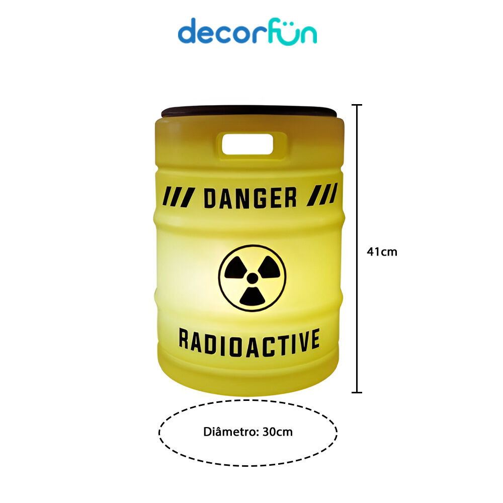 Banco Iluminado Radioactive Porta Objetos Tampo Madeira Bivolt Amarelo