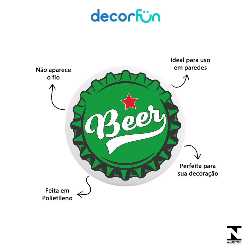 Luminária de Parede Decoração Bar Arandela Tampinha Beer Bivolt