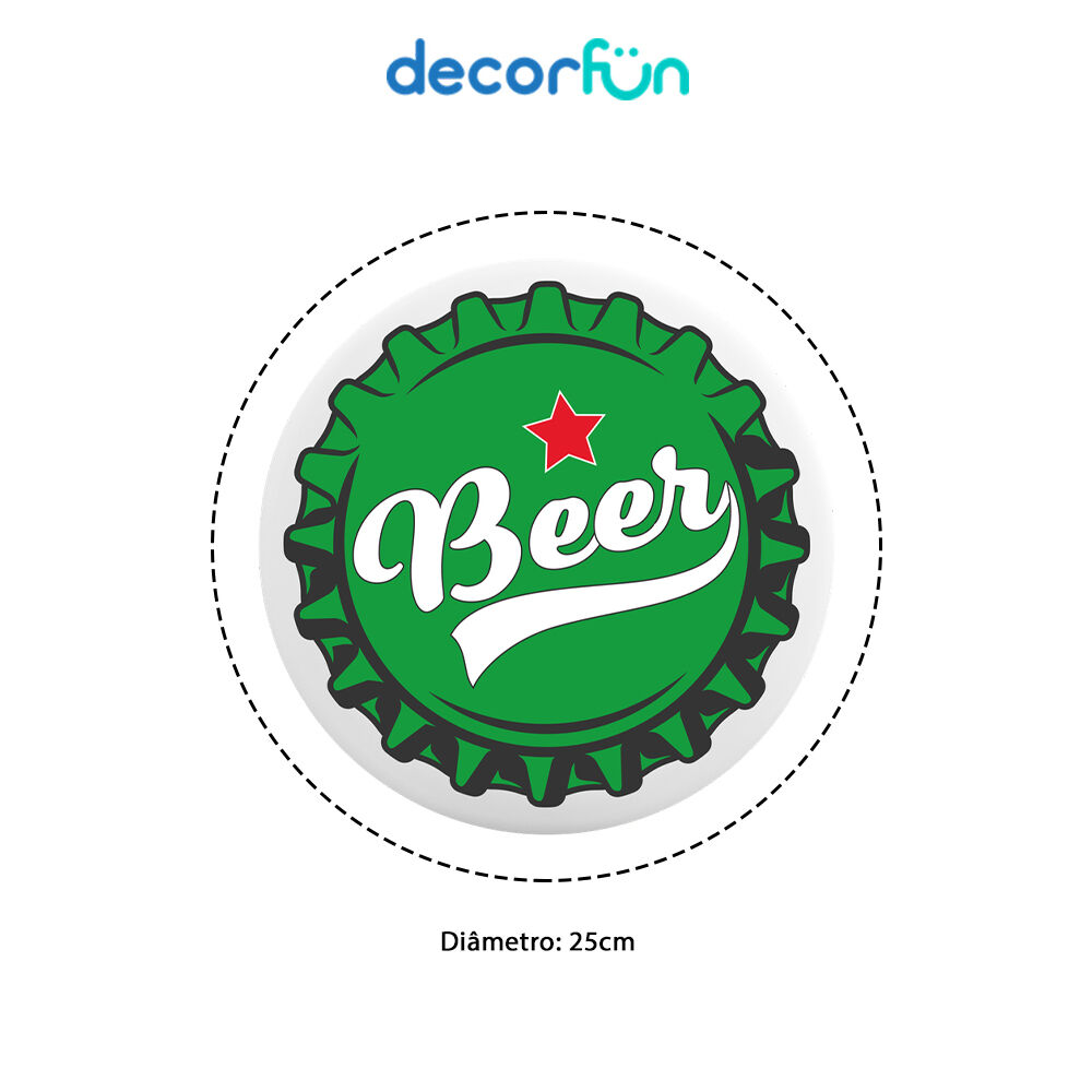 Luminária de Parede Decoração Bar Arandela Tampinha Beer Bivolt