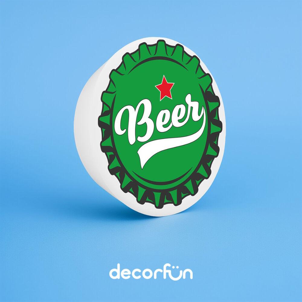 Luminária de Parede Decoração Bar Arandela Tampinha Beer Bivolt