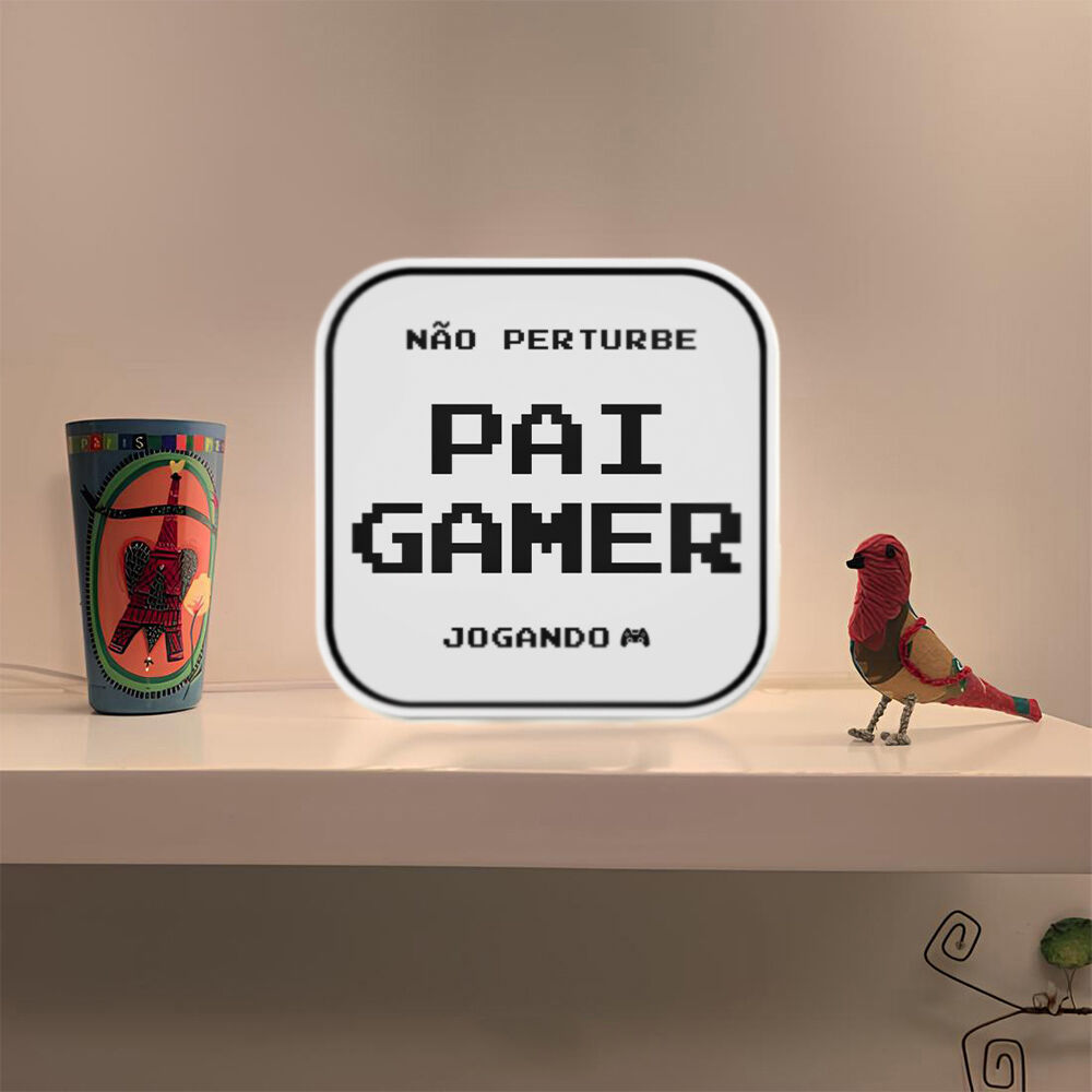 Luminária Box Não Perturbe, Pai Gamer
