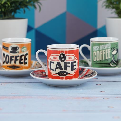 Jogo com 12 Peças para Café em Porcelana Colors Coffee