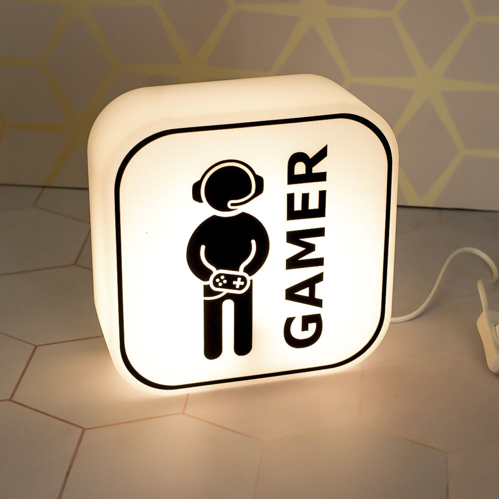 Luminária Box Gamer Decoração Setup Parede ou Mesa - Bivolt