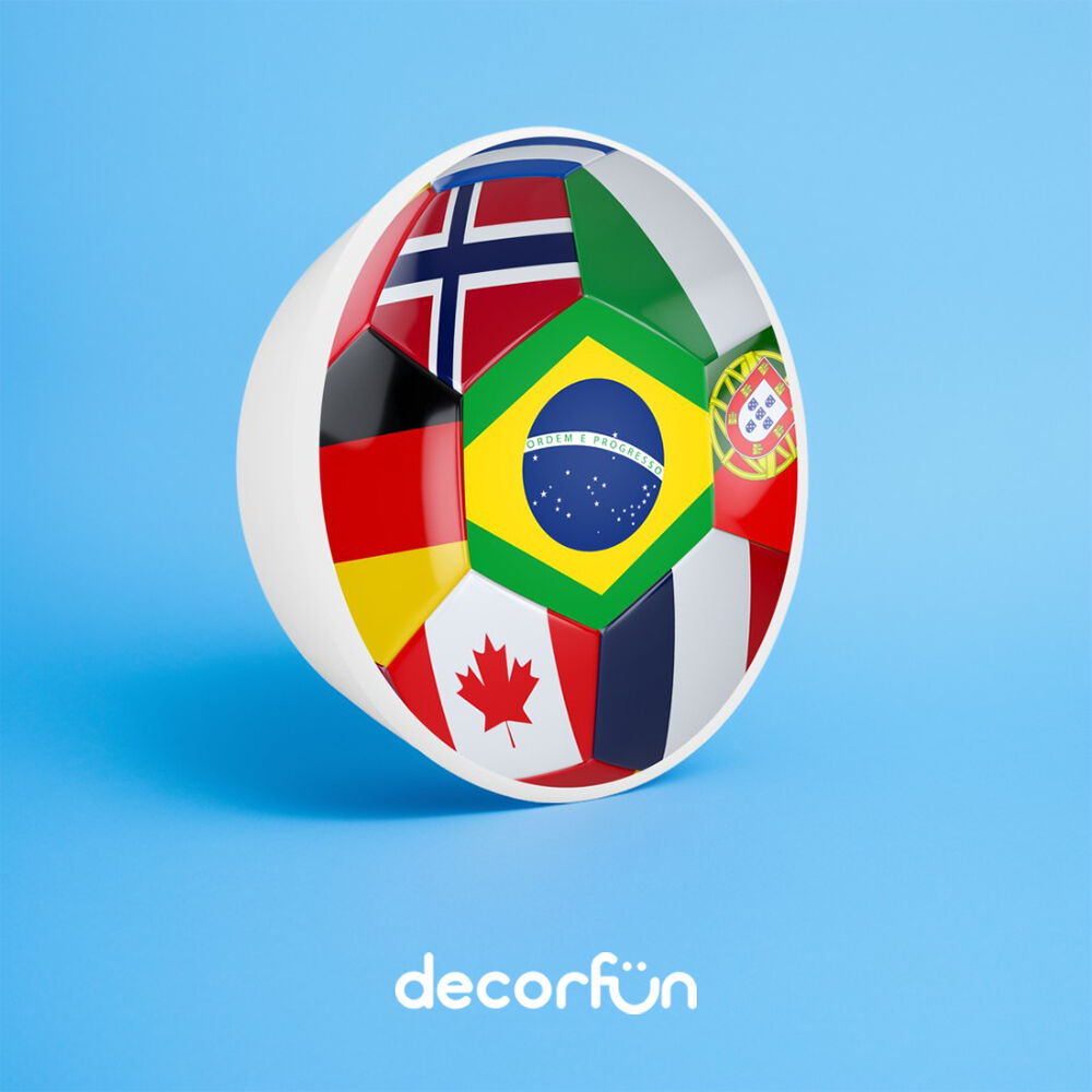 Luminária de Parede Decoração Criativa Bandeiras Mundiais Bivolt