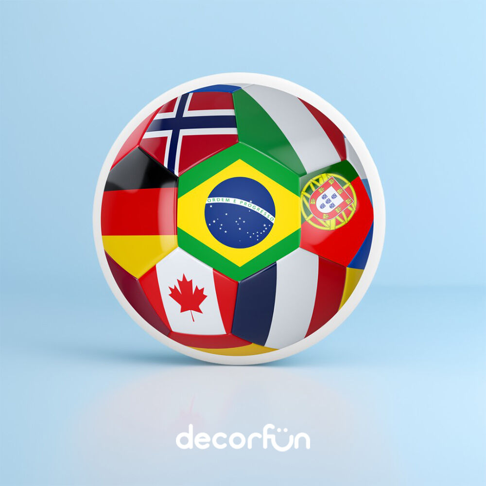 Luminária de Parede Decoração Criativa Bandeiras Mundiais Bivolt