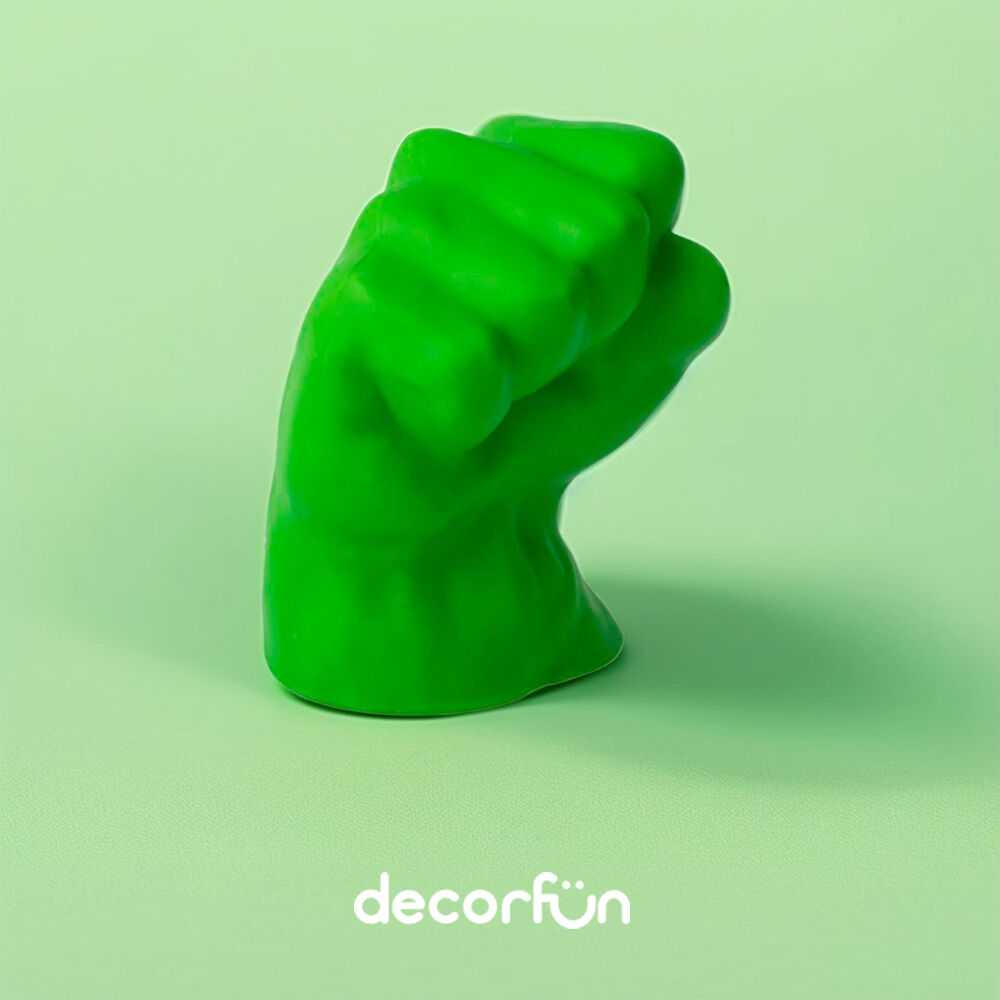 Luminária LED Mão Incrível Hulk Marvel Decoração Geek Temática