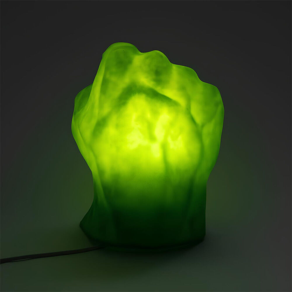 Luminária LED Mão Incrível Hulk Marvel Decoração Geek Temática