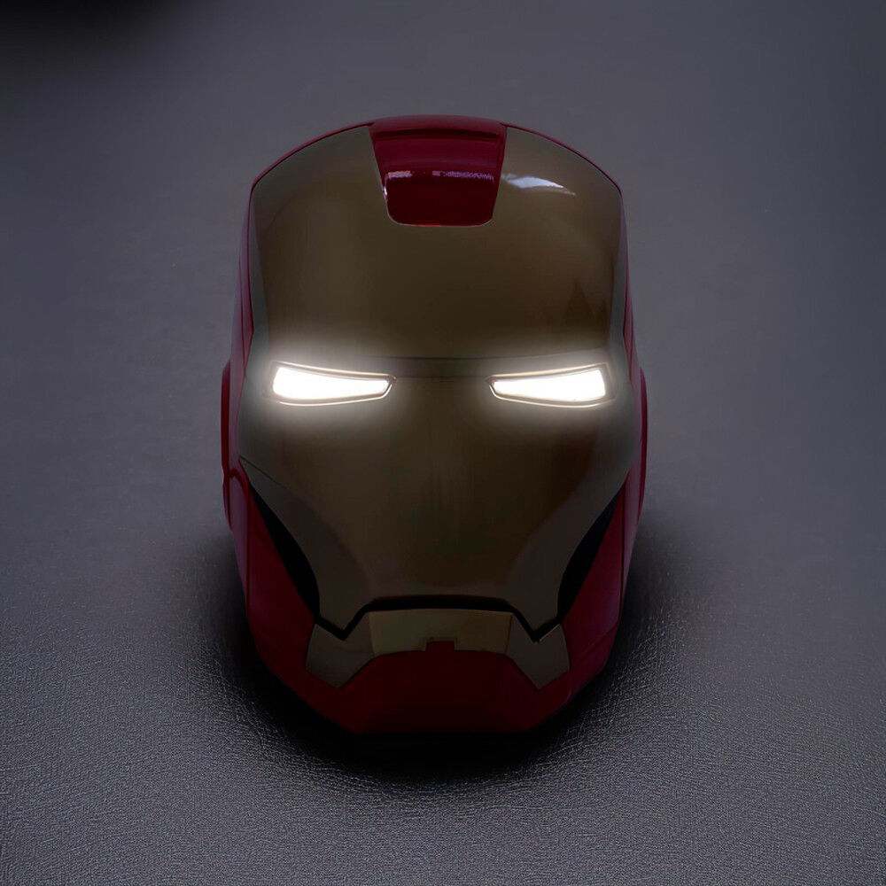 Luminária de Mesa Capacete Homem de Ferro Colorida Marvel Iron Man