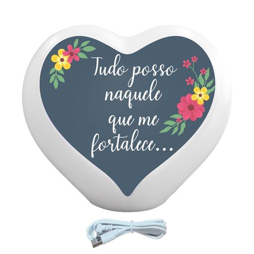 Luminária Coração Tudo Posso USB