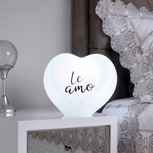 Luminária LED Coração Te Amo Branca