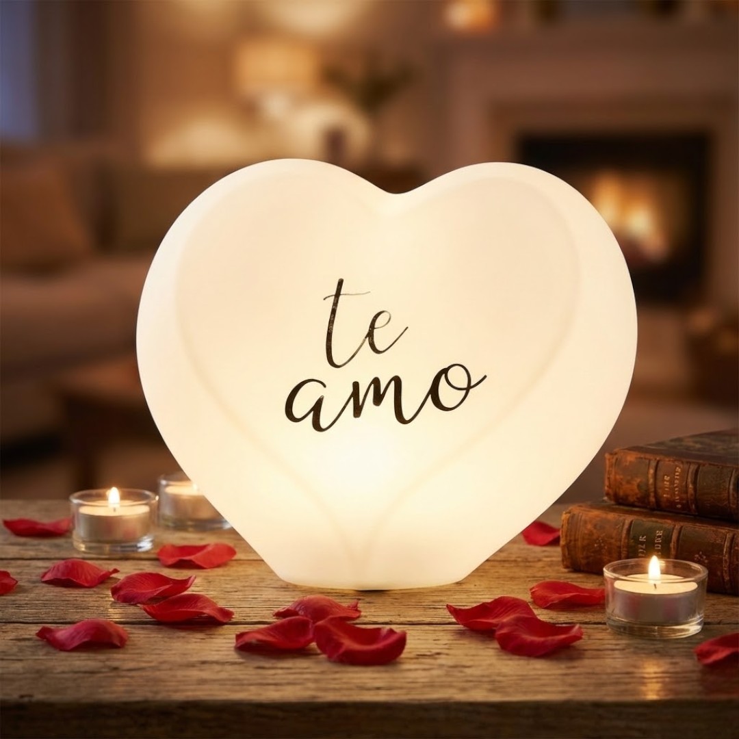 Luminária LED Coração Te Amo Branca