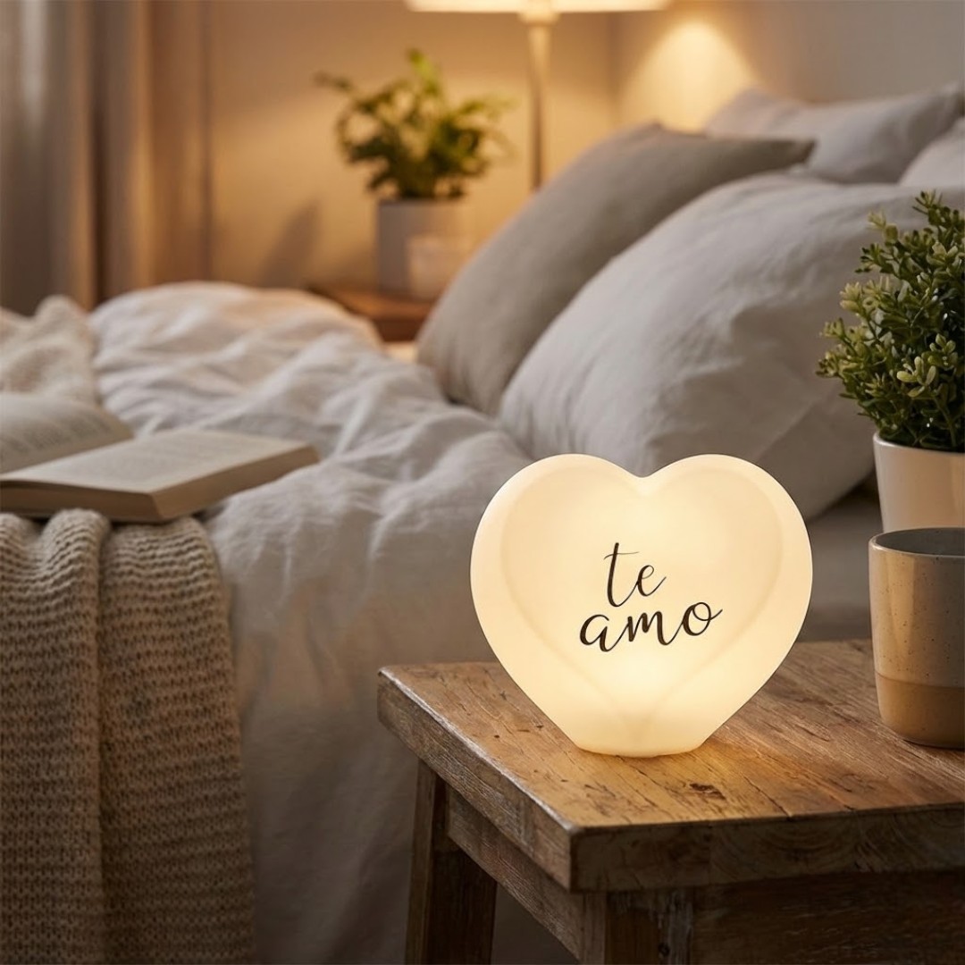 Luminária LED Coração Te Amo Branca