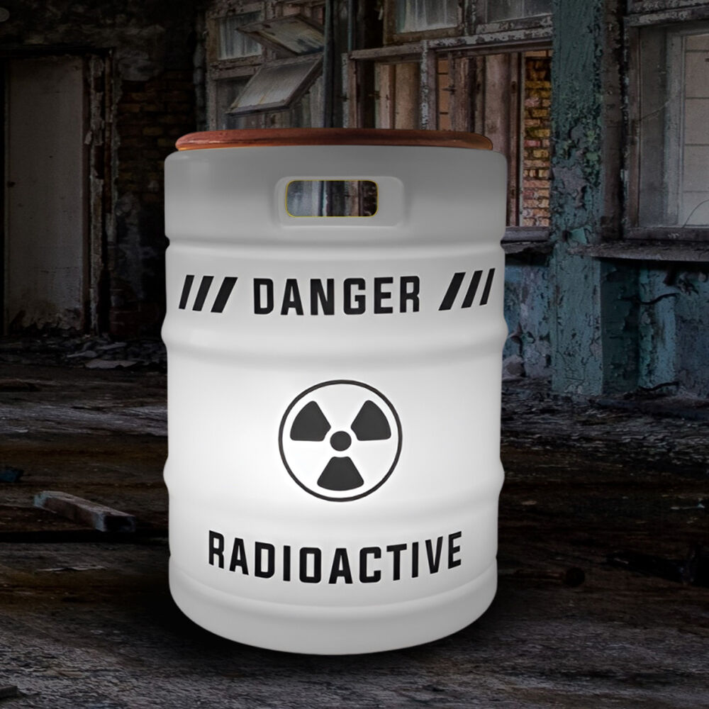 Banco Iluminado Radioactive Porta Objetos Tampo Madeira Bivolt Branco