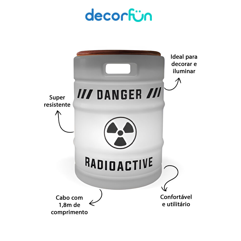 Banco Iluminado Radioactive Porta Objetos Tampo Madeira Bivolt Branco