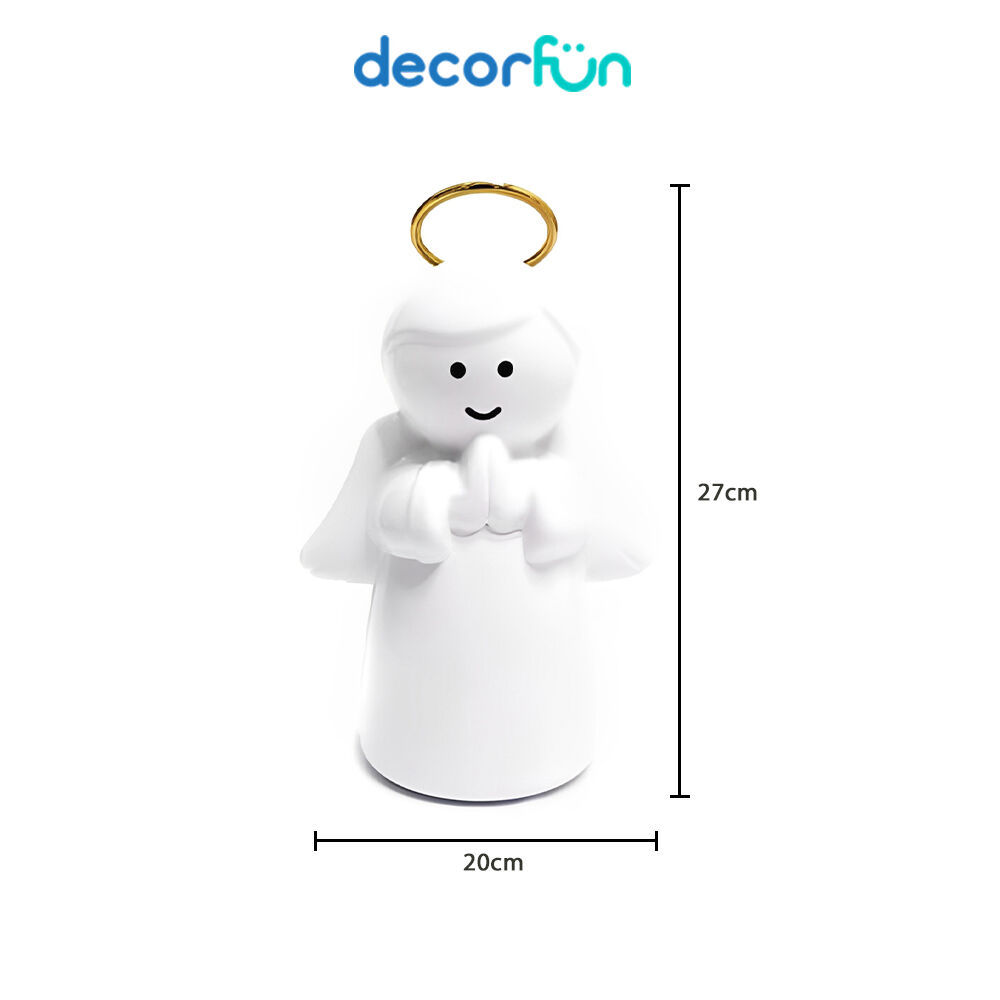 Anjo Laqueado Auréola Dourada Grande Decoração Altar Presépio Oratório
