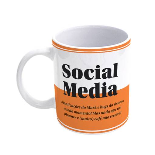 Caneca De Porcelana Profissões - Social Media