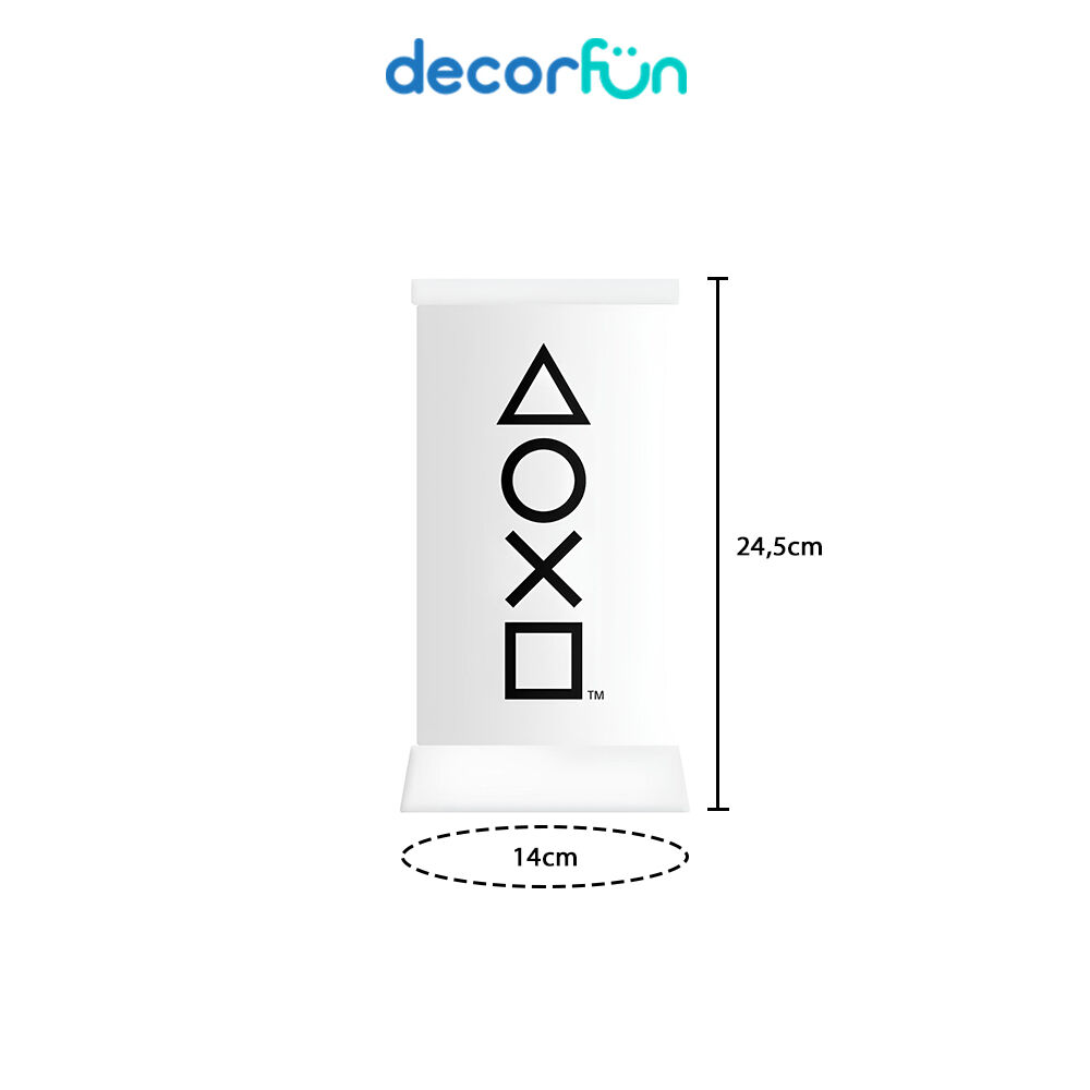 Luminária PlayStation Icons Abajur de Mesa Branco Bivolt