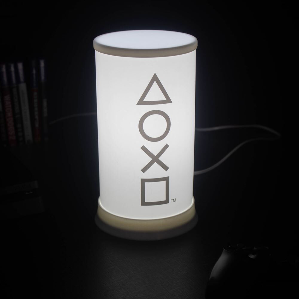 Luminária PlayStation Icons Abajur de Mesa Branco Bivolt