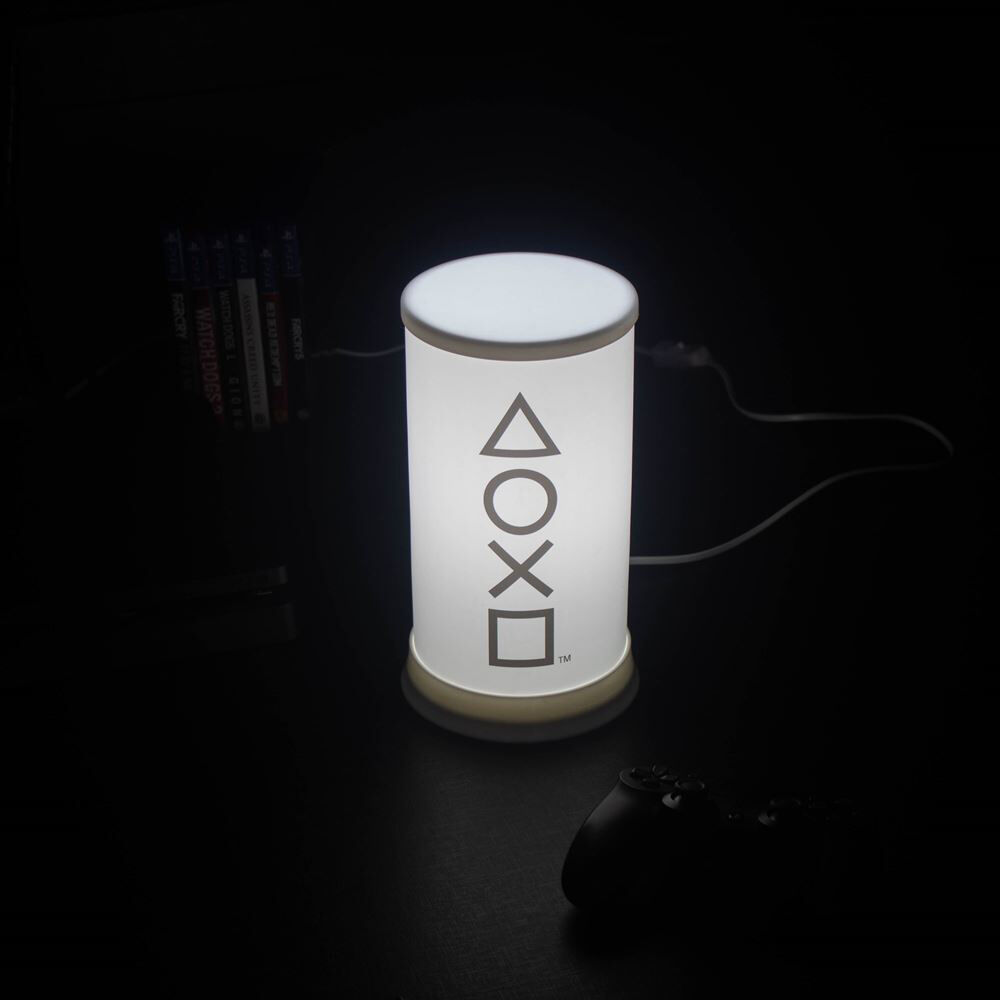 Luminária PlayStation Icons Abajur de Mesa Branco Bivolt