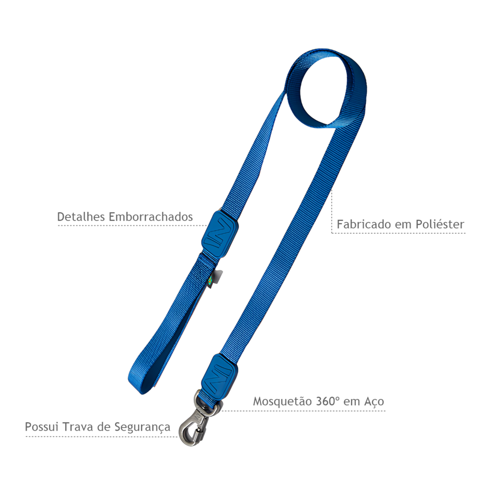 Peitoral em X e Guia para Cães Raios e Listras Azul - G