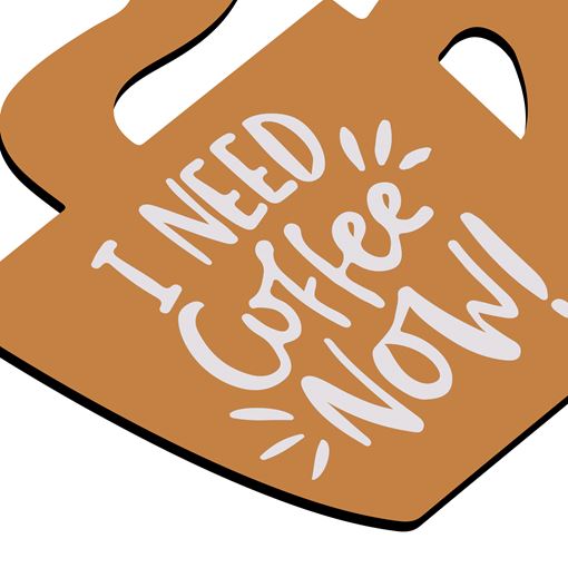 Placa de Parede Decorativa - I Need Coffee Now