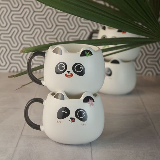 Caneca de Cerâmica Pandinha Empilhável - Folhas