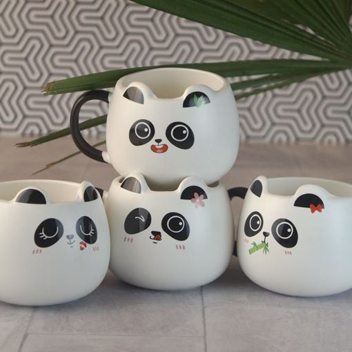 Caneca de Cerâmica Pandinha Empilhável - Folhas