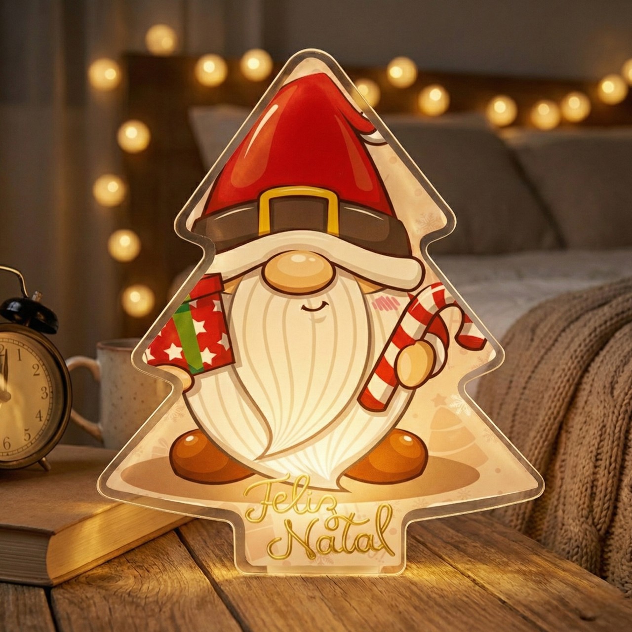 Luminária Árvore de Natal - Papai Gnomo