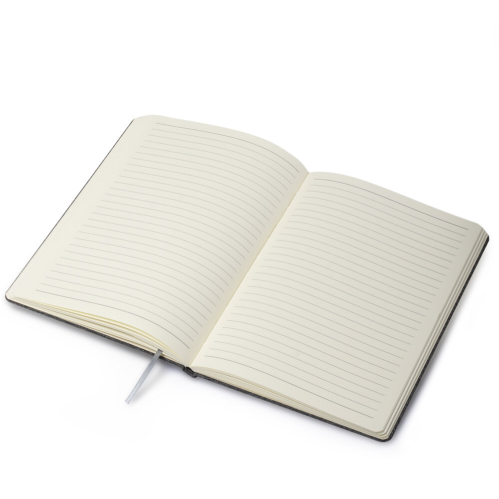 Caderno Com Capa Dura em Bambu com Suporte de Caneta Preto