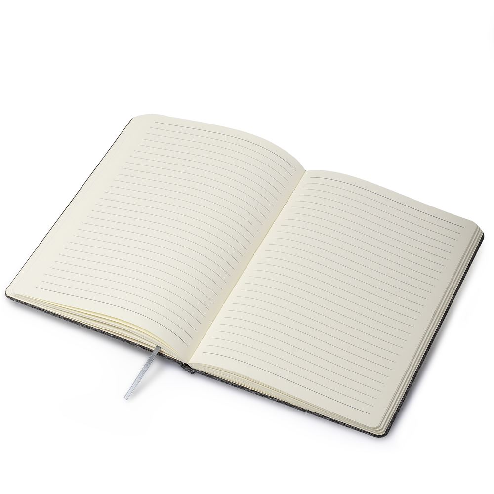 Caderno Com Capa Dura em Bambu com Suporte de Caneta Preto